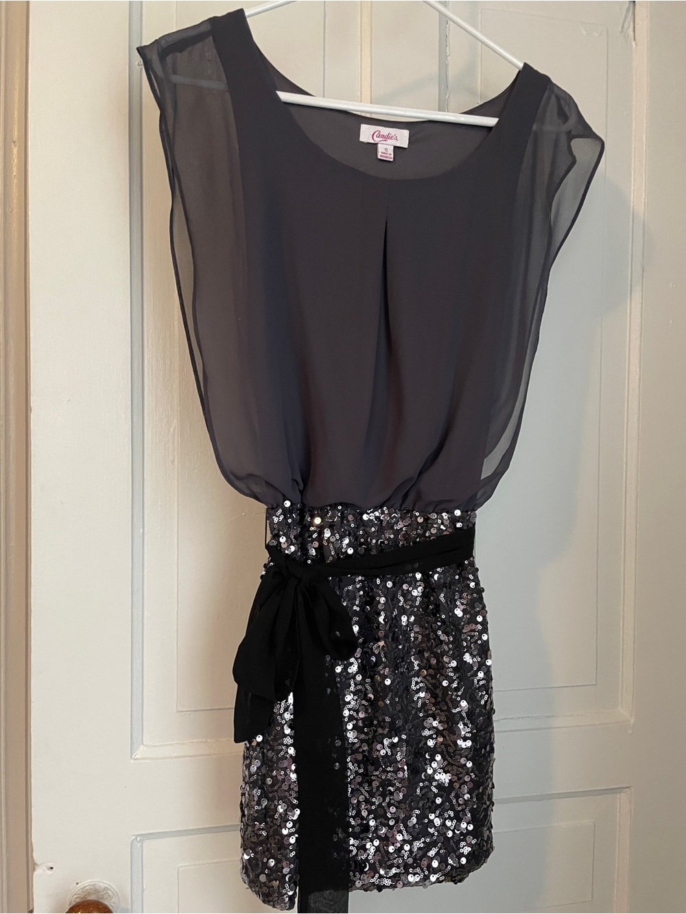 Candie's Black Sequin Cocktail Dress size small
